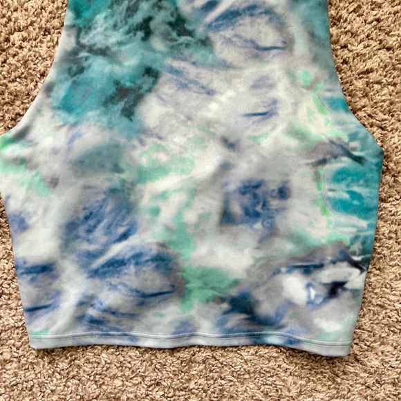 Athleta I Conscious Crop A-C Sports Bra Top I Size XS I Tie Dye Racerback - Picture 5 of 12